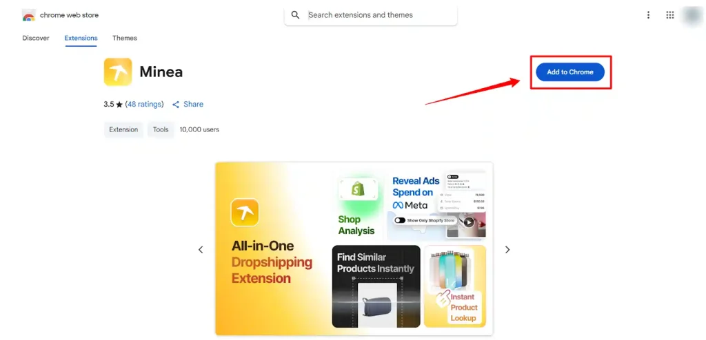 Minea Chrome Extension
