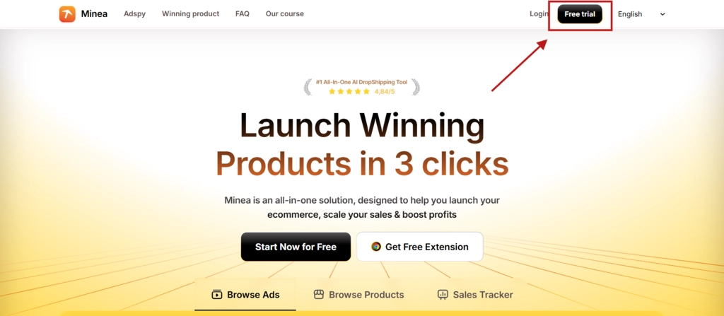 Click for Minea Free Trial