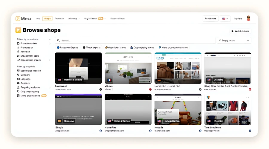 Minea Competitor Store Analysis